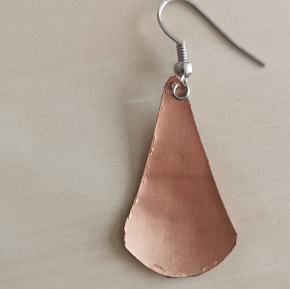 #7~New copper Earrings. Handmade. - Picture 3 of 3